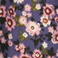 Girls 7-16 Printed Challis Wrap Dress with Denim Vest
