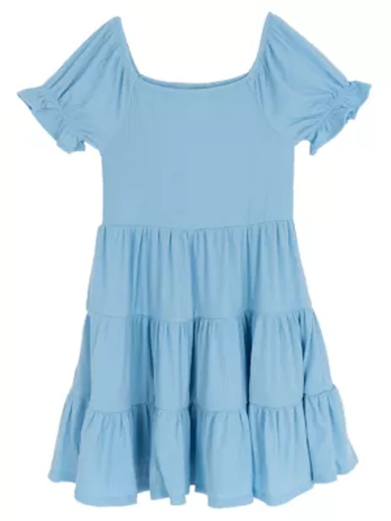 Girls 7-16 Square Neck Rib Dress