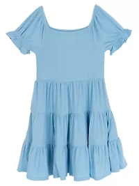 Girls 7-16 Square Neck Rib Dress