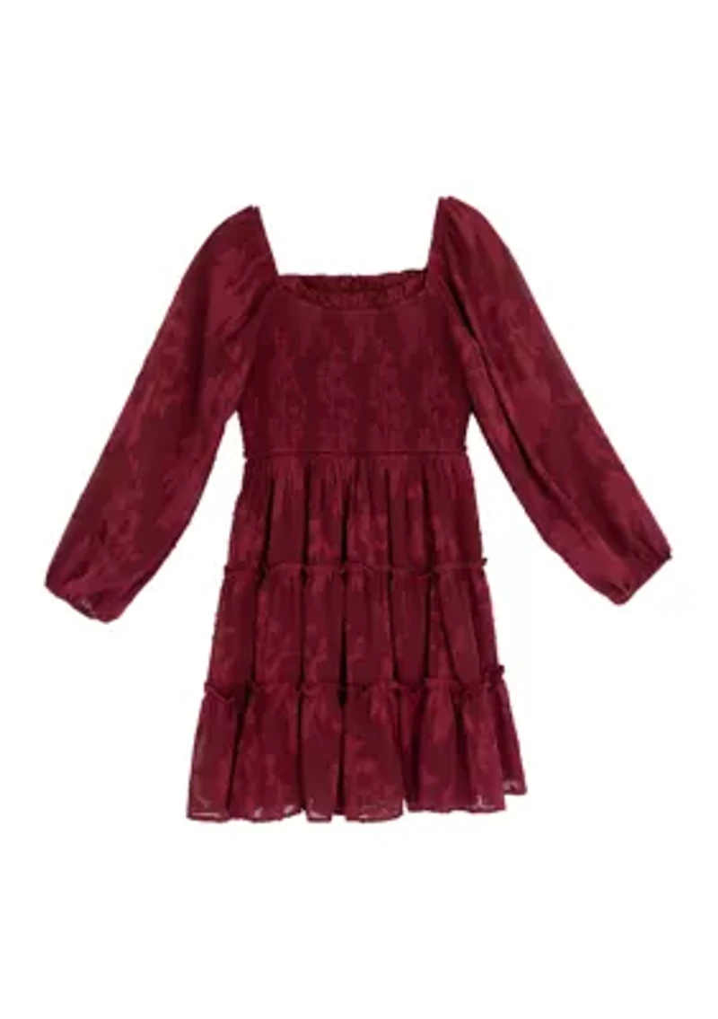 Girls 7-16 Burnout Chiffon Dress
