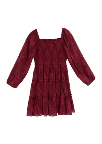 Girls 7-16 Burnout Chiffon Dress