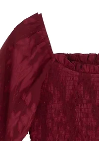 Girls 7-16 Burnout Chiffon Dress