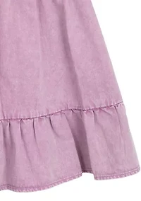 Girls 7-16 Denim Puff Sleeve Dress