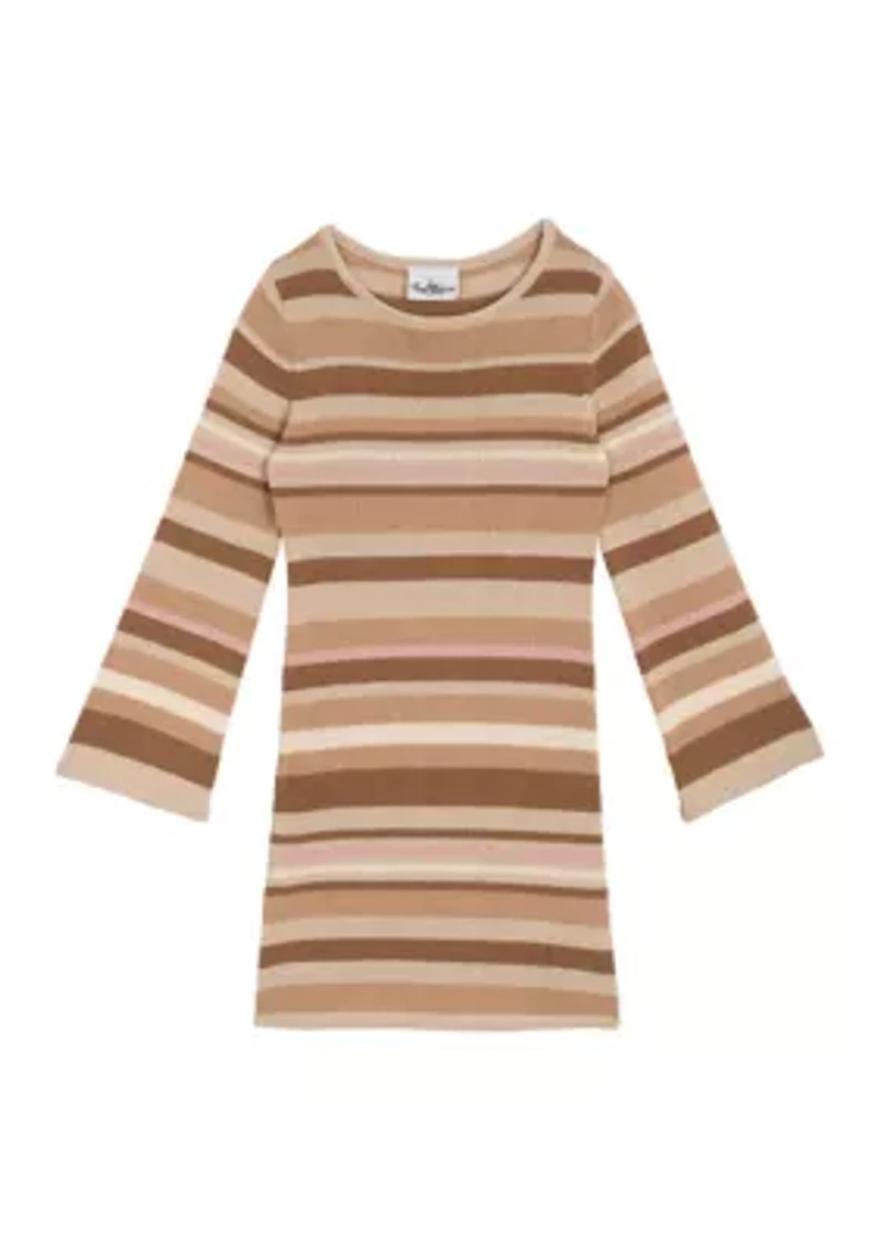 Girls 7-16 Striped Sweater Dress and Vest Set