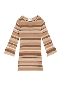 Girls 7-16 Striped Sweater Dress and Vest Set