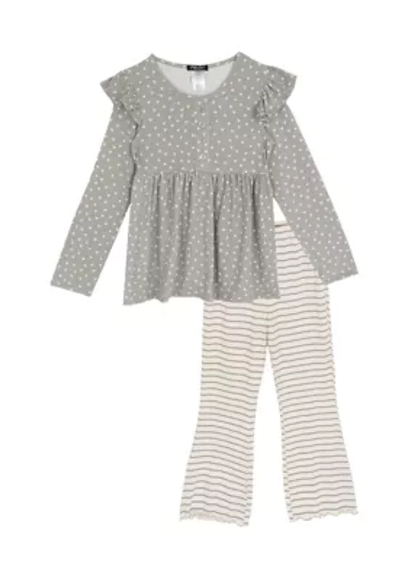 Girls 7-16 Dot Stripe Set