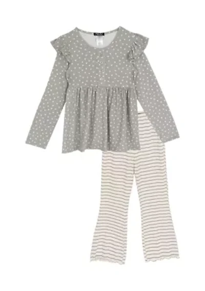 Girls 7-16 Dot Stripe Set