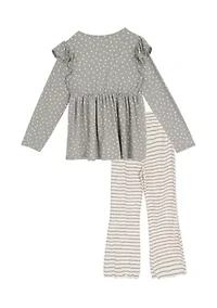 Girls 7-16 Dot Stripe Set