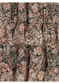 Girls 7-16 Printed Chiffon Dress and Bow Set