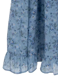 Girls 7-16 Long Balloon Sleeve Floral Maxi Dress