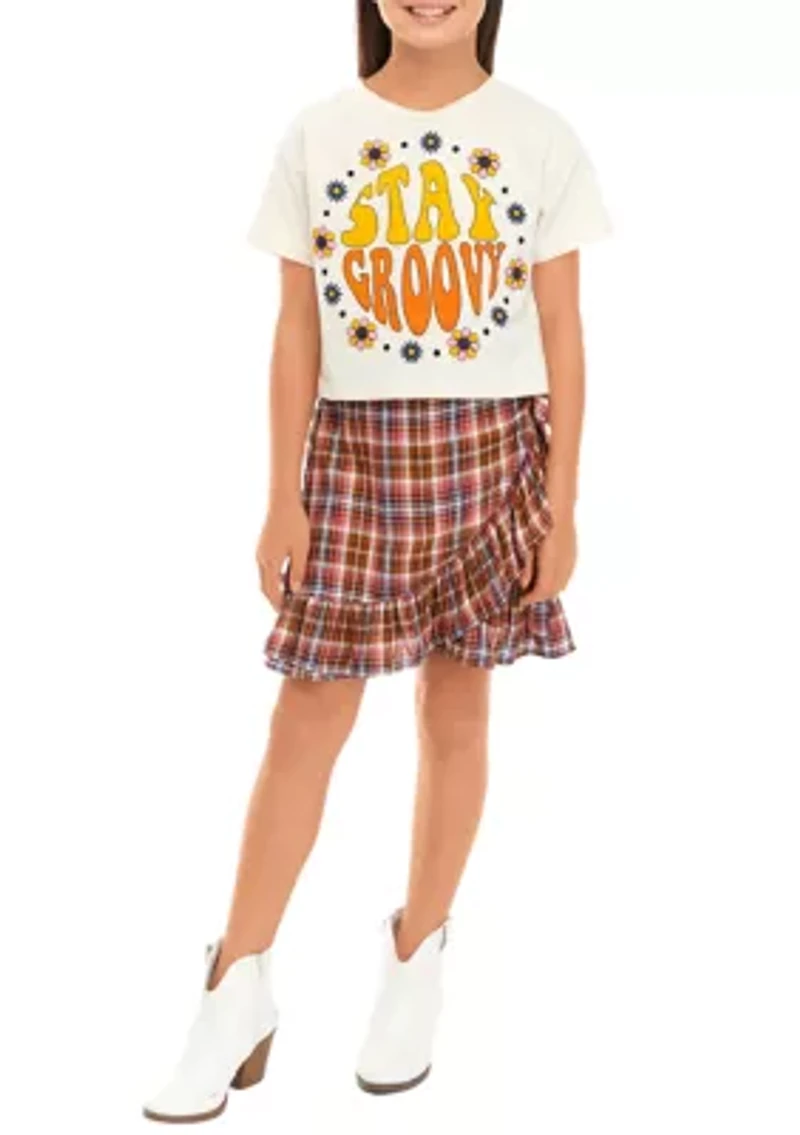 Girls 7-16 Graphic T-Shirt and Skirt Set