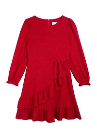 Girls 4-6x Glitter Wrap Dress