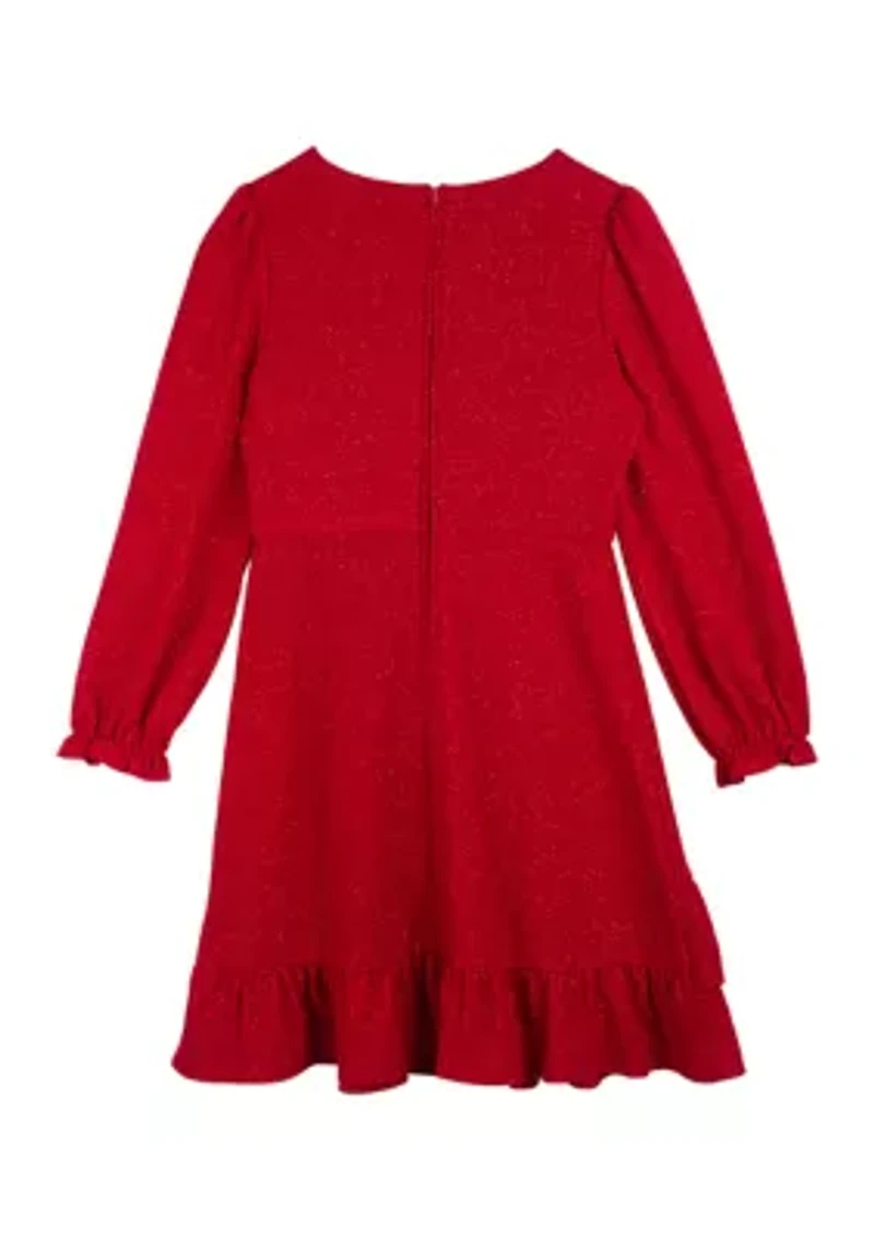 Girls 4-6x Glitter Wrap Dress