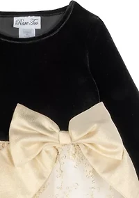 Girls 4-6x Velvet Bodice to Corded Skirt Dress