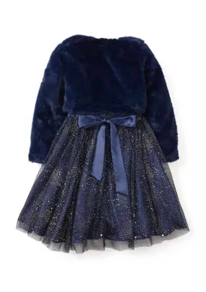 Girls 4-6x Foil Stars Dress and Jacket