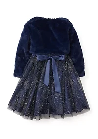 Girls 4-6x Foil Stars Dress and Jacket