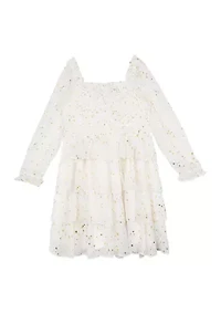 Girls 4-6x Foil Printed Dress