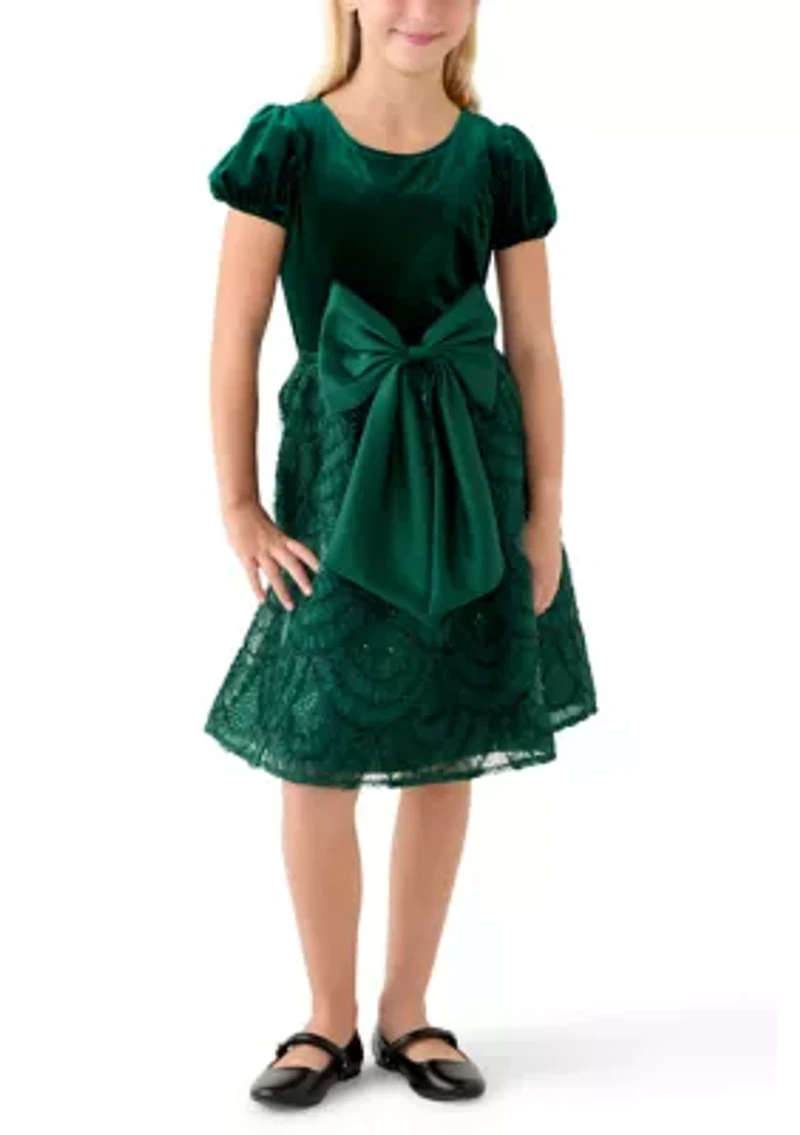 Girls 4-6x Velvet Soutache Dress