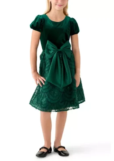 Girls 4-6x Velvet Soutache Dress