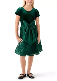 Girls 4-6x Velvet Soutache Dress