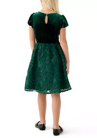Girls 4-6x Velvet Soutache Dress