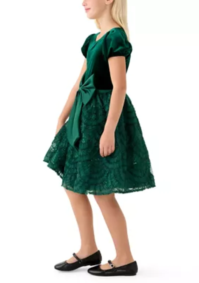 Girls 4-6x Velvet Soutache Dress