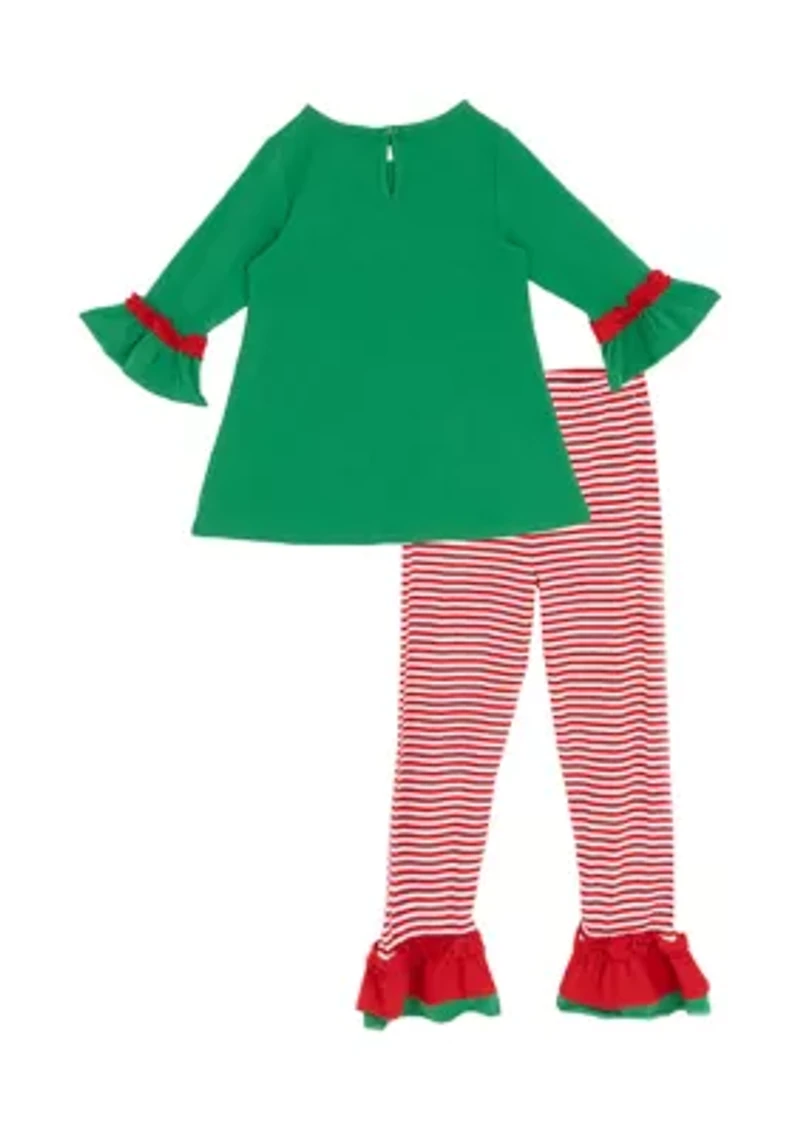 Girls 4-6x Santa Graphic Set