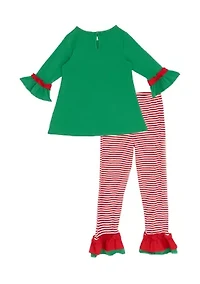 Girls 4-6x Santa Graphic Set