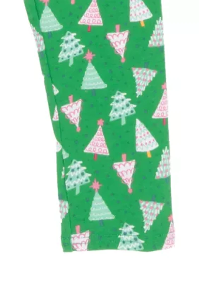 Girls 4-6x Multi Tree Pullover and Legging Set