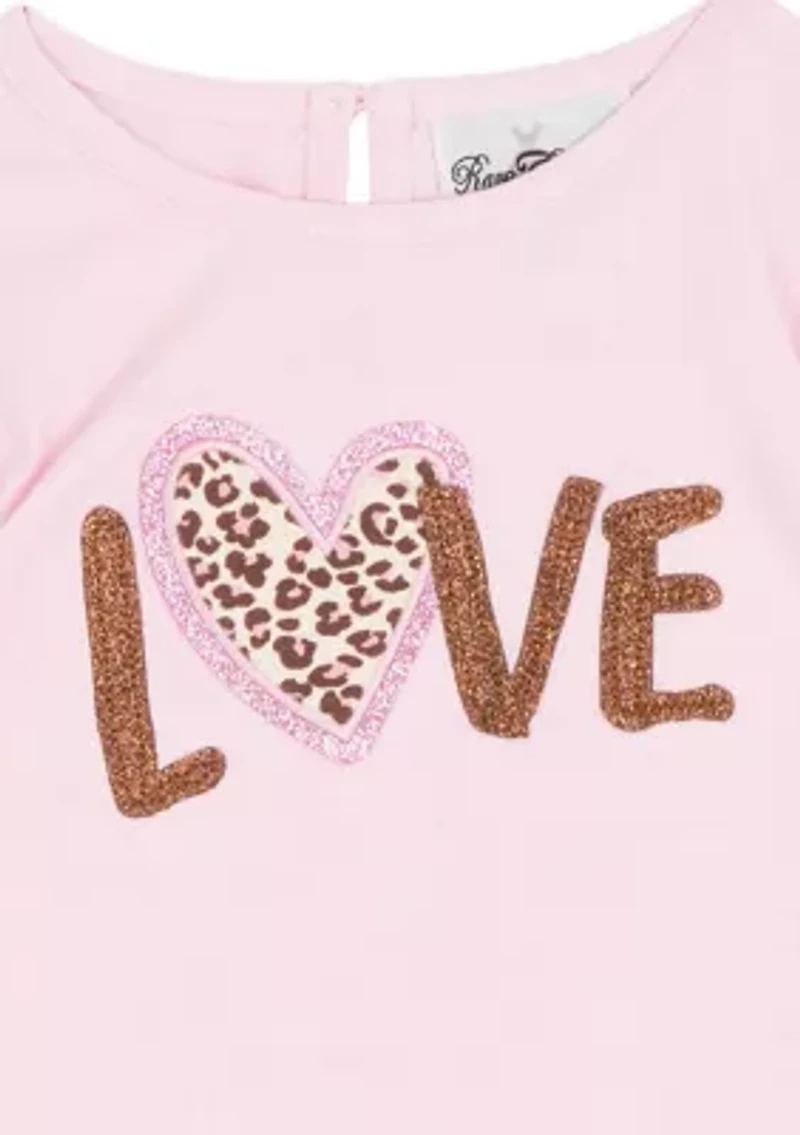 Girls 4-6x Love Animal Print Bow Set