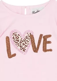 Girls 4-6x Love Animal Print Bow Set