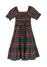 Girls 4-6x Plaid Tiered Maxi Dress