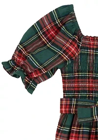 Girls 4-6x Plaid Tiered Maxi Dress