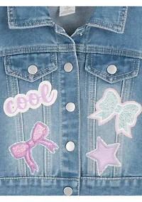 Girls 4-6x Denim Sequin Jacket 3-Piece Skirt Set