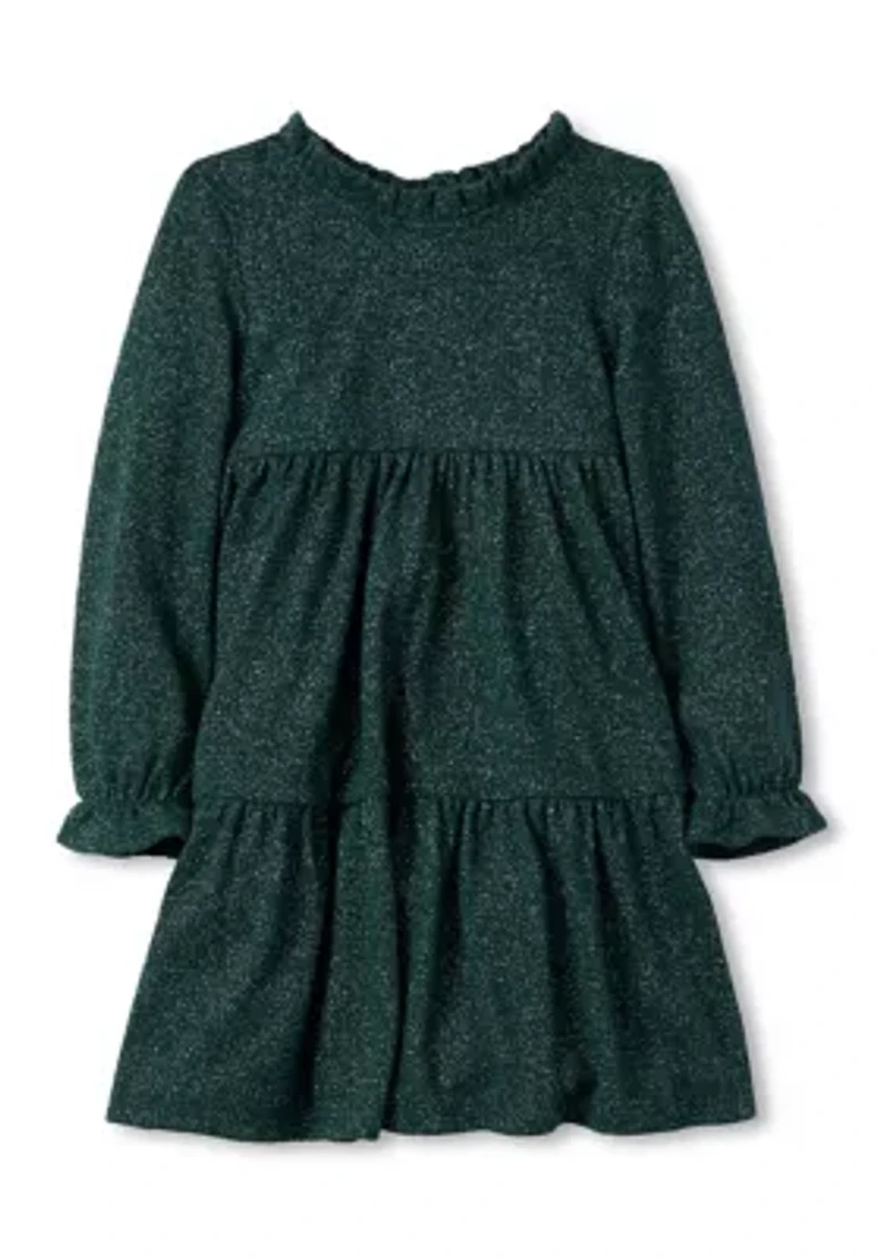 Girls 4-6x Glitter Knit Tiered Dress