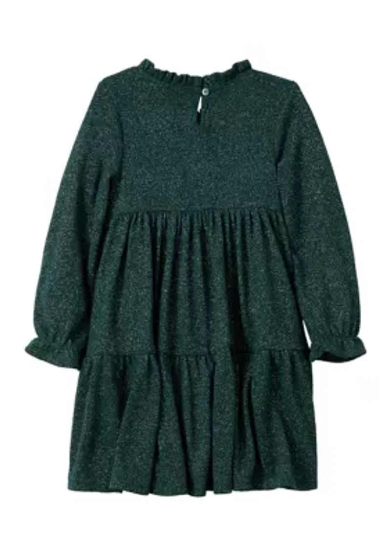 Girls 4-6x Glitter Knit Tiered Dress