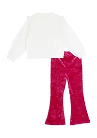 Girls 4-6x Jingle Belle Top and Velvet Bell Bottom Legging Set