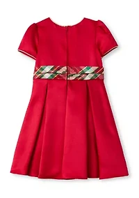 Girls 4-6x Satin Plaid Sash Dress