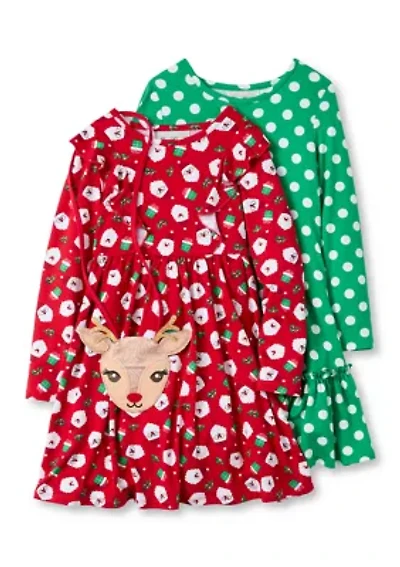 Girls 4-6x Holiday Dress Set