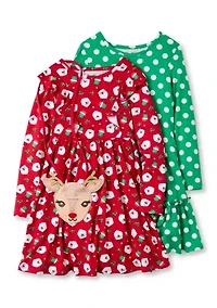 Girls 4-6x Holiday Dress Set
