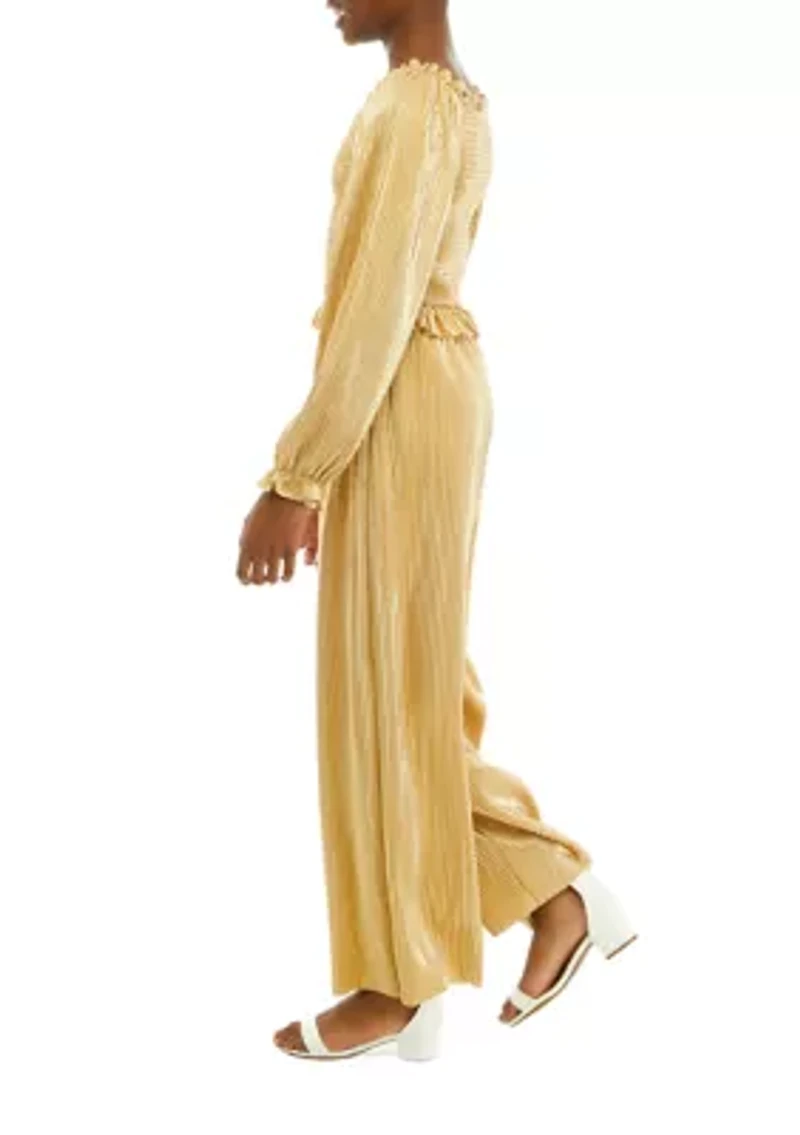 Girls 7-16 Long Sleeve Foil Top and Matching Pant Set