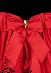 Girls 7-16 Velvet Bodice Satin Skirt Dress
