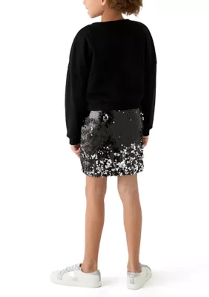 Girls 7-16 Merry and Bright Sequin Sweatshirt Dress