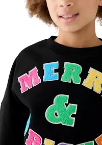 Girls 7-16 Merry and Bright Sequin Sweatshirt Dress