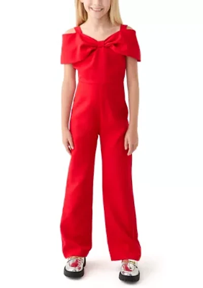 Girls 7-16 Laguna Scuba Jumpsuit with Bow Bodice