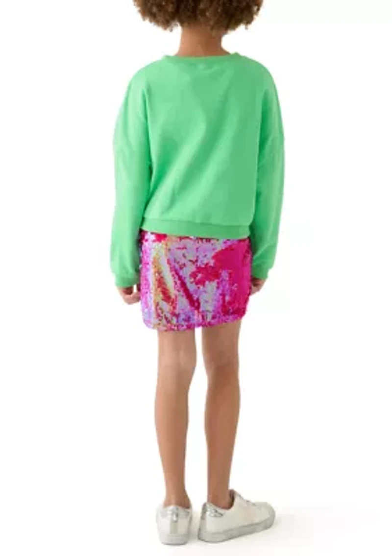Girls 7-16 Elf Squad Popover to Sequin Bodycon Dress