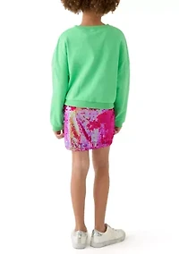 Girls 7-16 Elf Squad Popover to Sequin Bodycon Dress