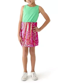 Girls 7-16 Elf Squad Popover to Sequin Bodycon Dress