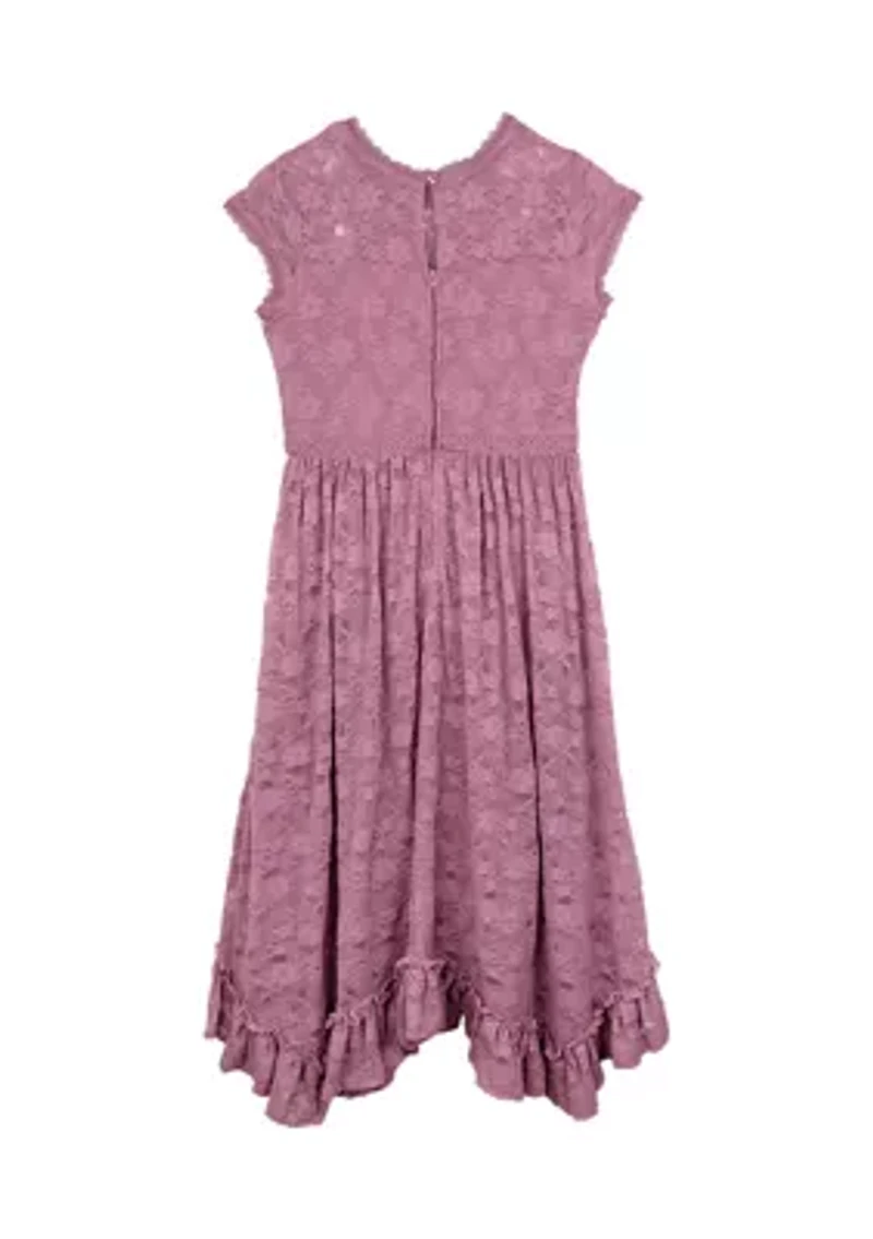 Girls 7-16 Mesh Maxi Dress with High Low Hem