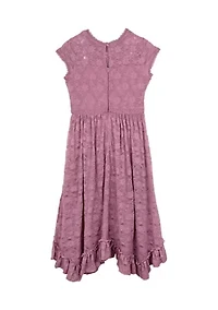 Girls 7-16 Mesh Maxi Dress with High Low Hem